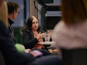 Panellists deep in discussion during an event