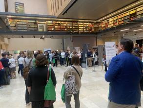 Attendees gathering at the Weston Library