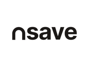 Nsave logo, black text on white background