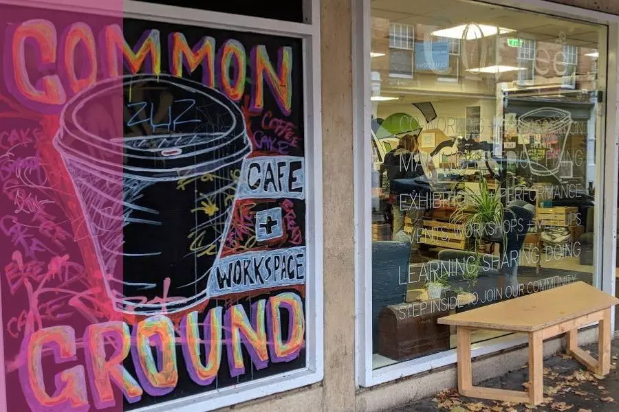 An image of the exterior of Common Ground cafe in Oxford